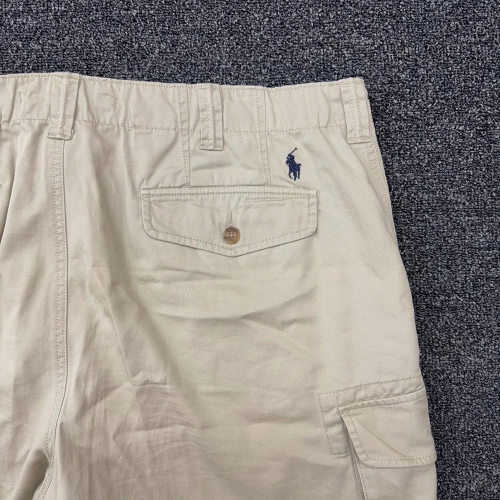 Polo Ralph‎ Lauren Mens Cargo Shorts Tan Khaki Relaxed Fit Cotton Size 40